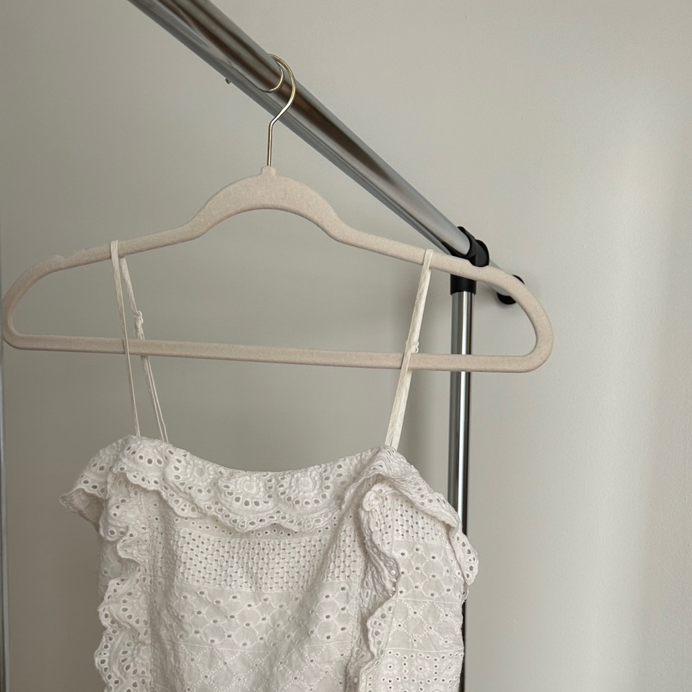 White Crop Ruffle Top - Picture 5 of 5
